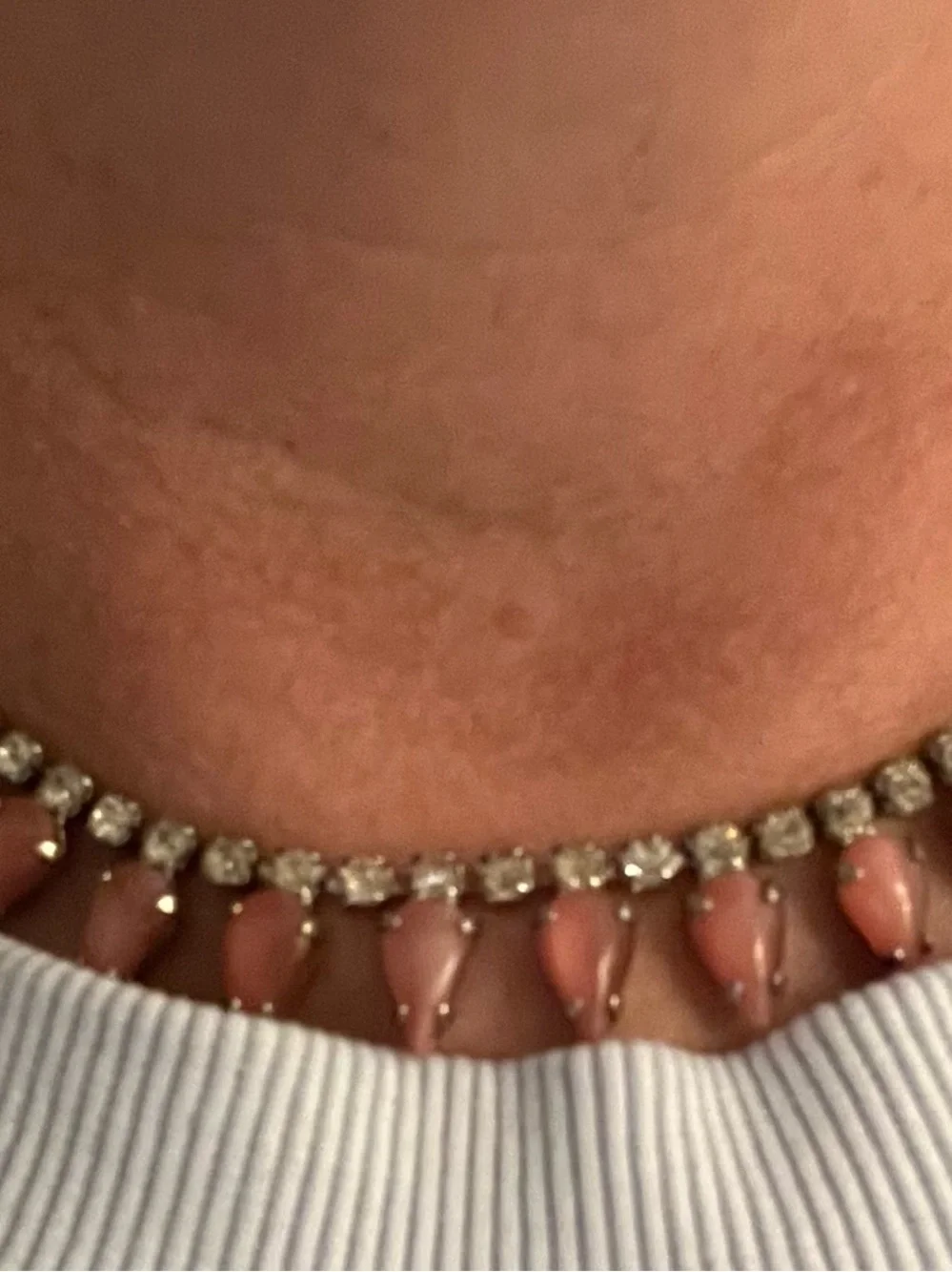Pink Teardrop Crystal Necklace - Women Jewelry—beautiful condition!
